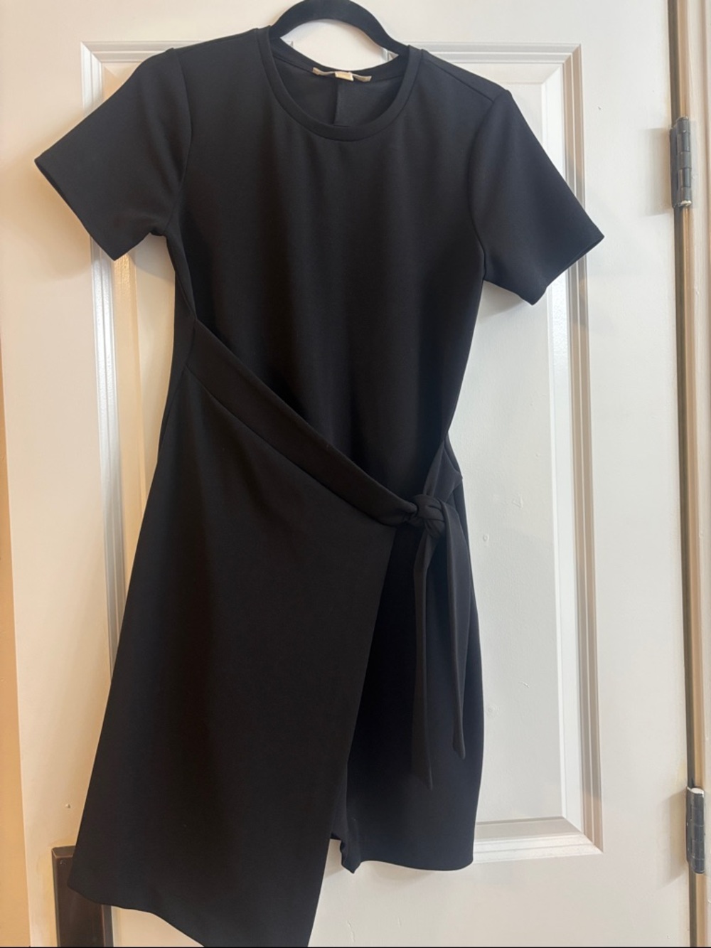 Michael Kors Black Short-Sleeve Wrap Dress with Side Tie